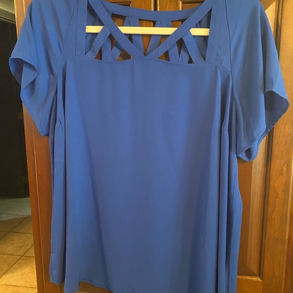 torrid Tops - Torrid Royal Blue Cut-Out Blouse